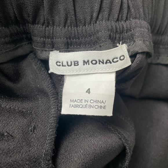 Club Monaco Size 4 Black Elasticized Waist Piping Detailed Dress Pants - Picture 4 of 7